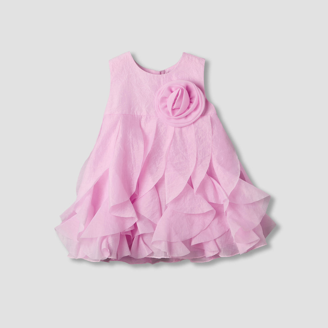 Juniors Round Neck Sleeveless Dress with Ruffles - Purple / 12-18 mths