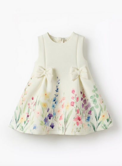 Juniors Round Neck Sleeveless Dress with Floral Print-baby-girls-clothing-dressesandjumpsuits-image-2