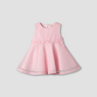 Juniors Round Neck Sleeveless A-line Dress with Floral Applique-undefined-image-1