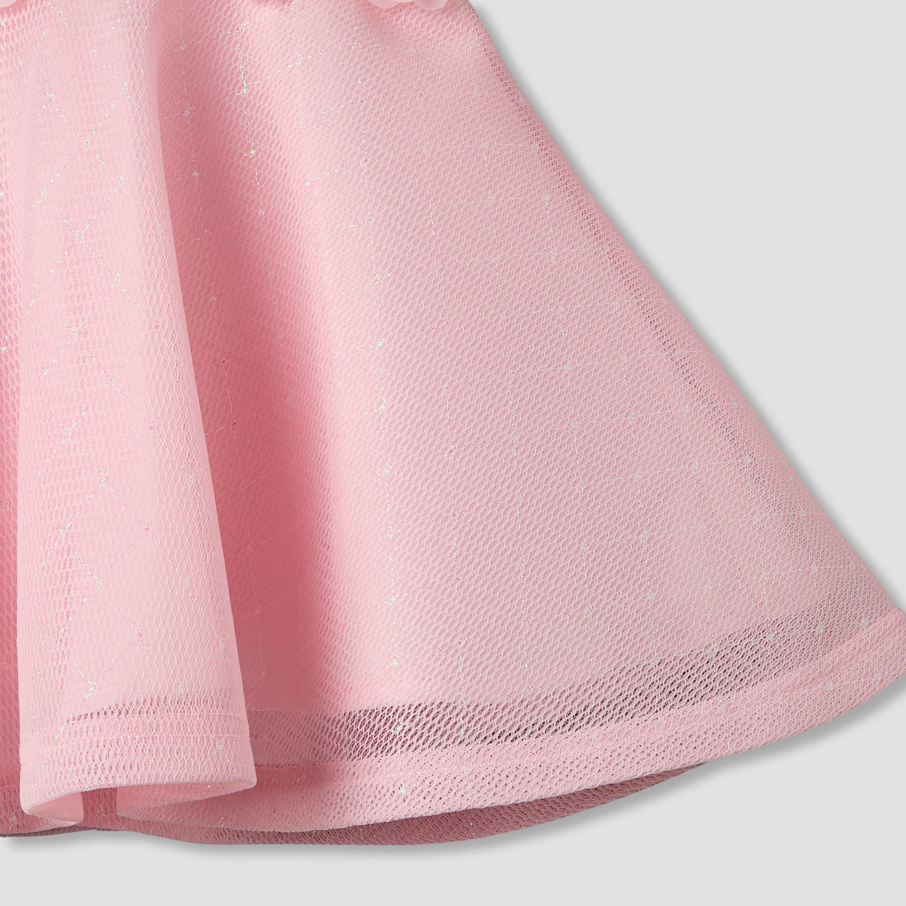 Juniors Round Neck Sleeveless A-line Dress with Floral Applique