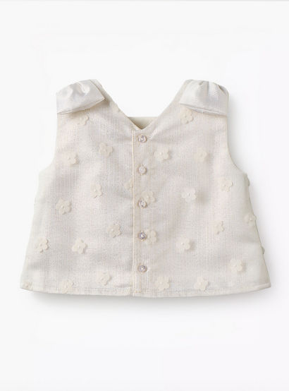 Juniors V-neck Sleeveless Top and Skirt Set with 3D Floral Applique-baby-girls-clothing-setsandcoords-image-3
