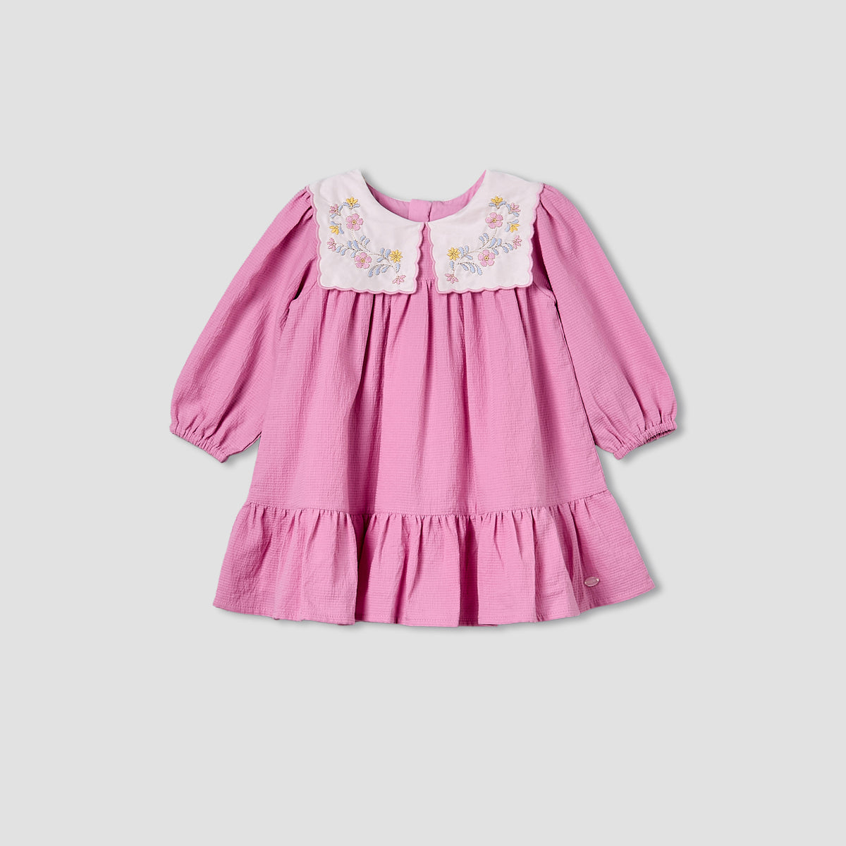 Giggles Collared Long Sleeves A-Line Dress with Bloomers