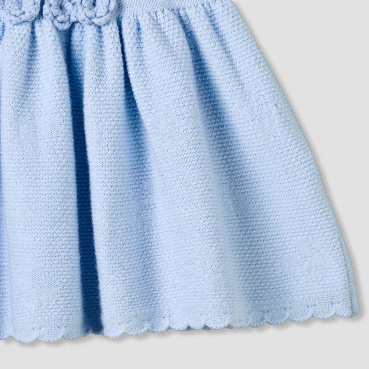 Giggles Peter Pan Collar Short Sleeve A-line Dress with Floral Applique