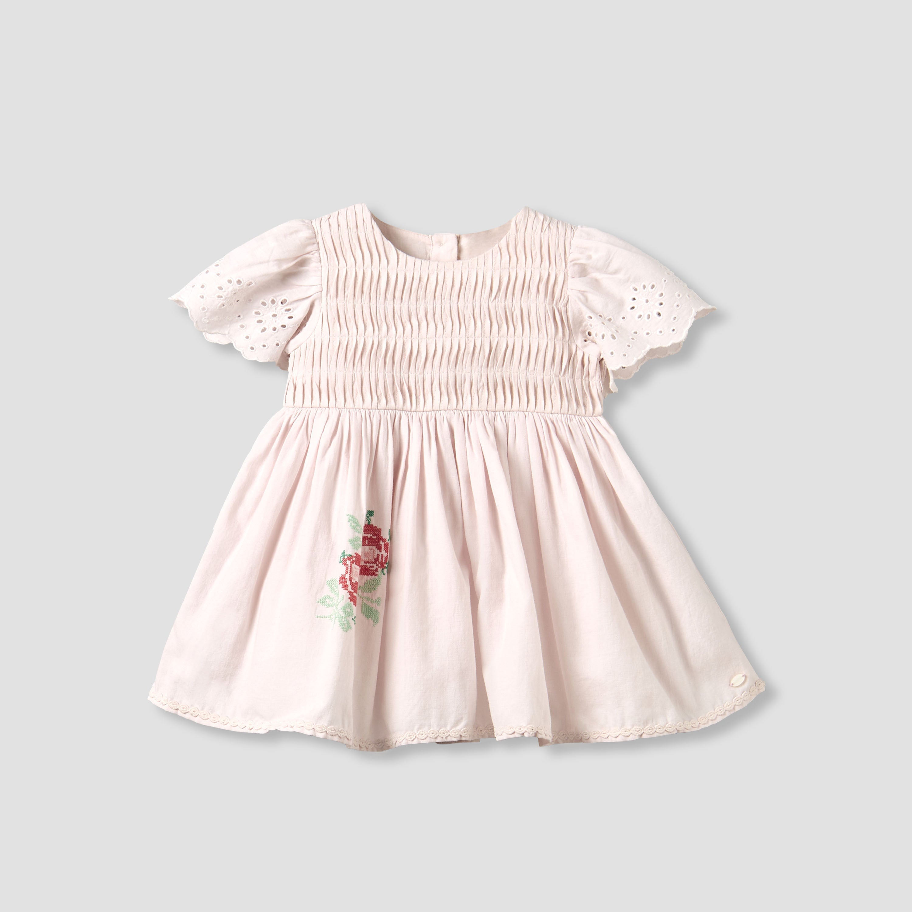 Giggles Round Neck Short Sleeves A-line Dress with Bloomers