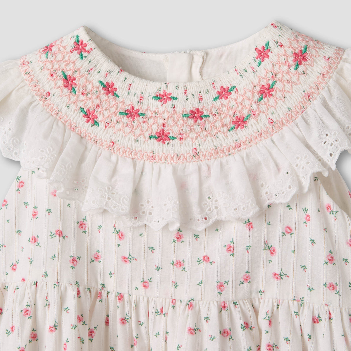 Giggles Round Neck Sleeveless A-line Dress and Headband with Floral Print