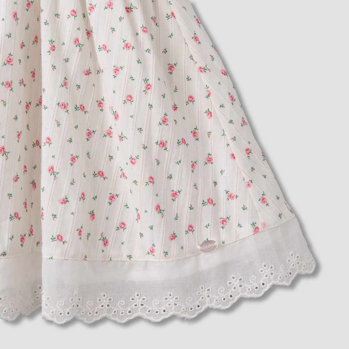 Giggles Round Neck Sleeveless A-line Dress and Headband with Floral Print