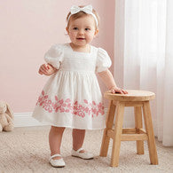 Giggles Square Neck Short Sleeves A-line Dress with Headband-undefined-image-1