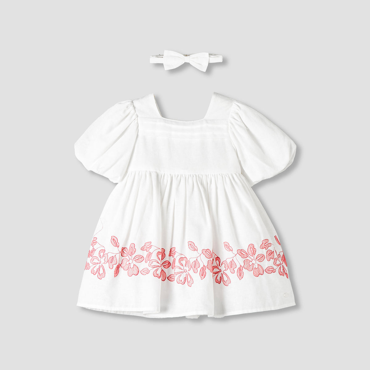 Giggles Square Neck Short Sleeves A-line Dress with Headband