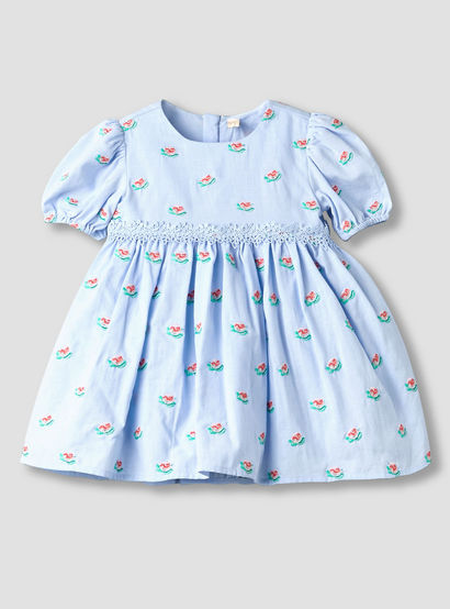 Giggles Round Neck Short Sleeve Dress with Bloomers-baby-girls-clothing-dressesandjumpsuits-image-3