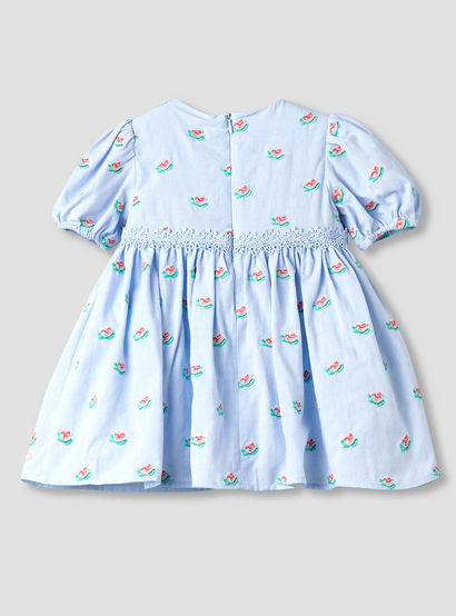 Giggles Round Neck Short Sleeve Dress with Bloomers-baby-girls-clothing-dressesandjumpsuits-image-5