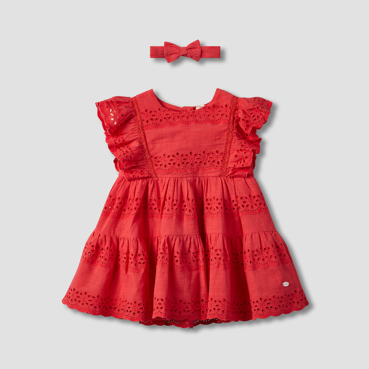 Giggles Round Neck Sleeveless Knee-Length Dress with Hairband