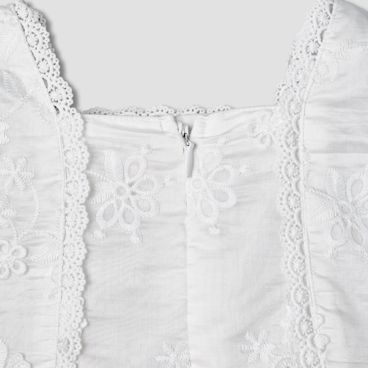 Giggles Square Neck Sleeveless A-line Dress with Lace Design