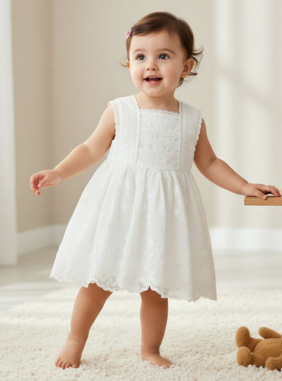 Giggles Square Neck Sleeveless A-line Dress with Lace Design-baby-girls-clothing-dressesandjumpsuits-image-1
