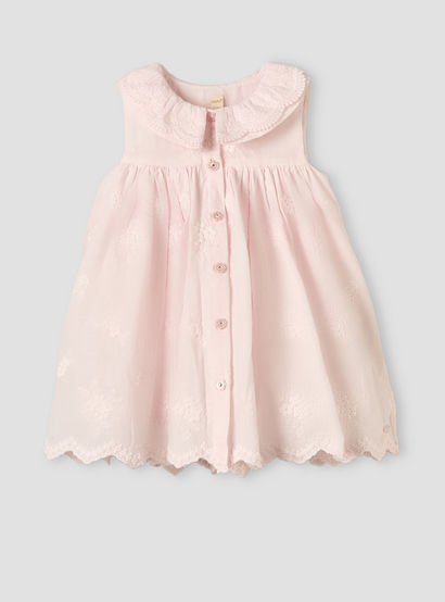 Giggles Collared Sleeveless Knee-Length A-line Dress with Embroidery-baby-girls-clothing-dressesandjumpsuits-image-2