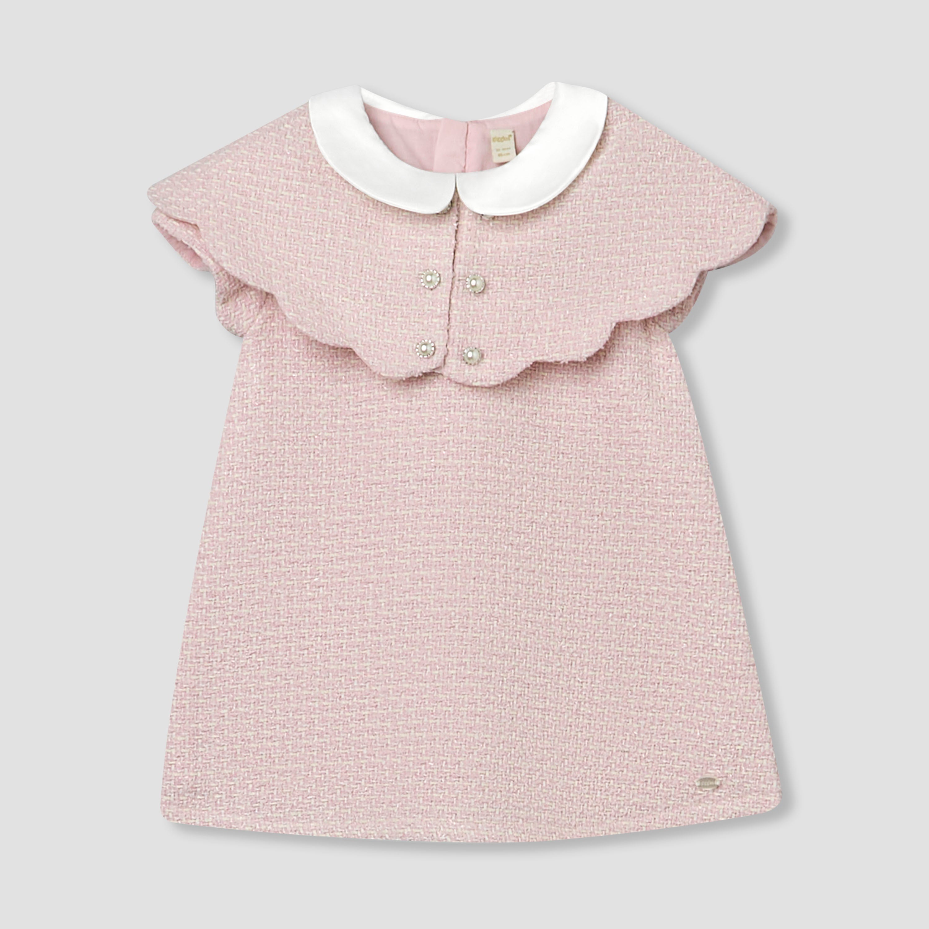 Giggles Peter Pan Collar Short Sleeves A-line Dress with Tights