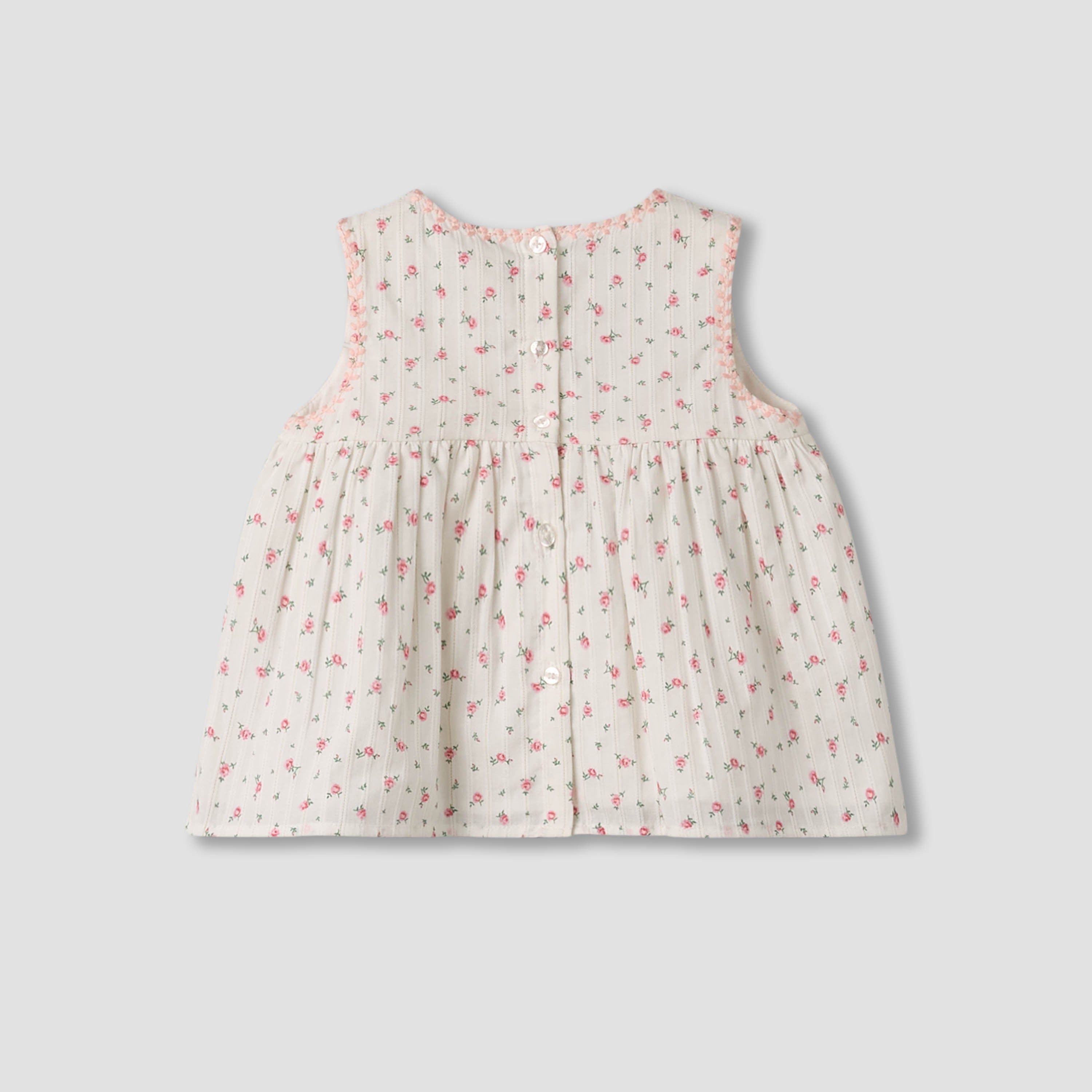 Giggles Round Neck Sleeveless Top and Pants Set with Elasticated Waistband