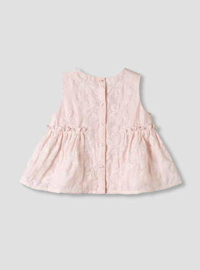 Giggles Round Neck Sleeveless Peplum Top and Shorts Set with Floral Embroidery-baby-girls-clothing-setsandcoords-image-7