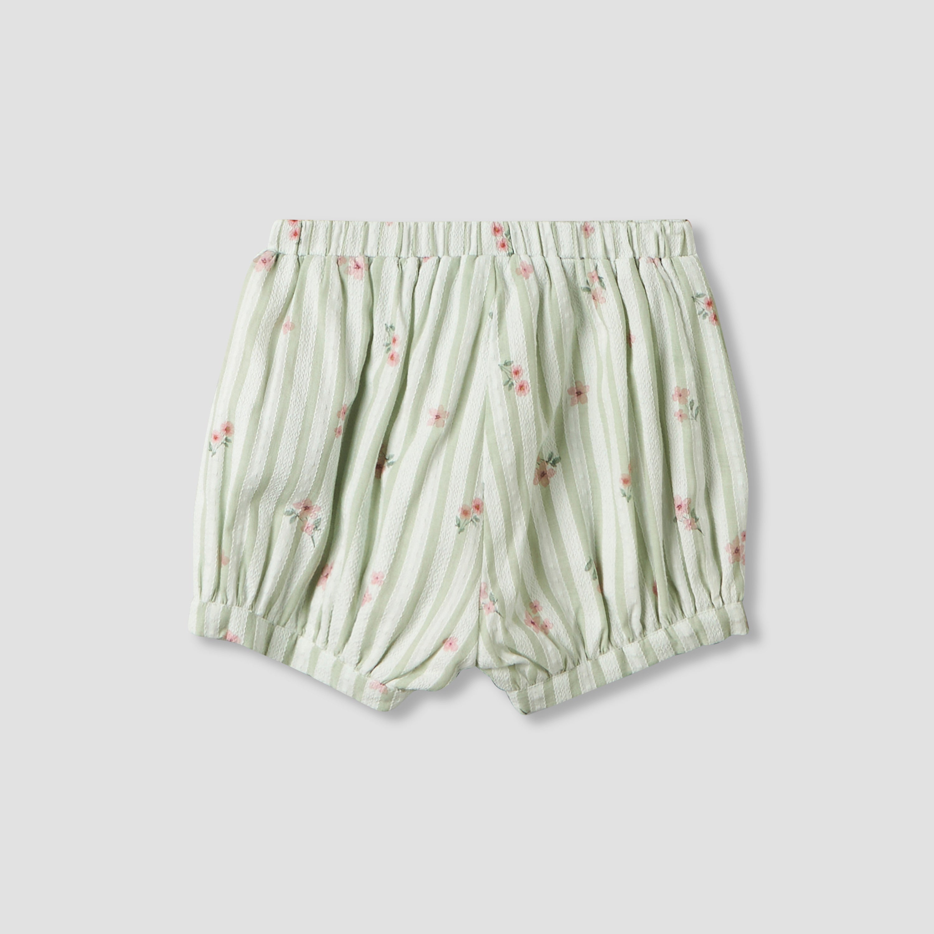 Giggles Square Neck Straps Sleeve Top and Shorts Set with Floral Print