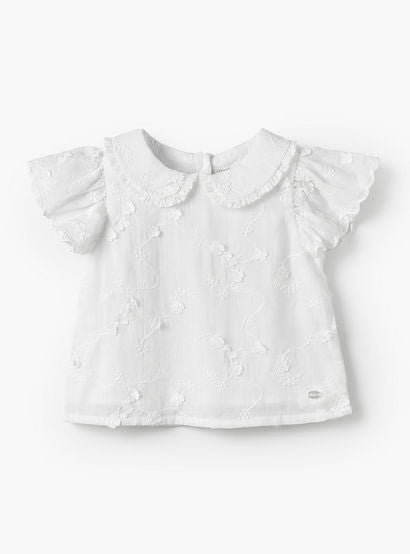 Giggles Round Neck Short Sleeves Top and Pants Set with Floral Embroidery-baby-girls-clothing-setsandcoords-image-3