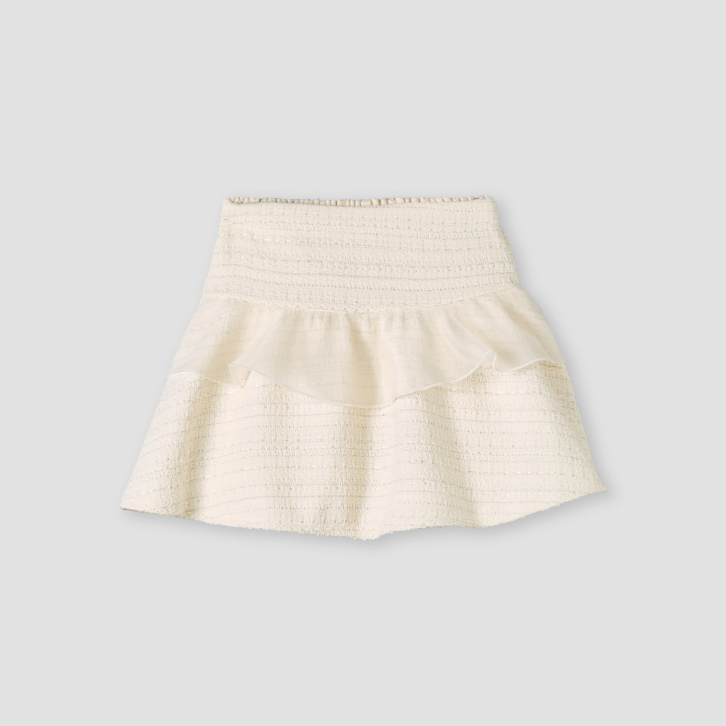 Giggles Crew Neck Short Sleeves Top and Skirt Set with Ruffle Detail