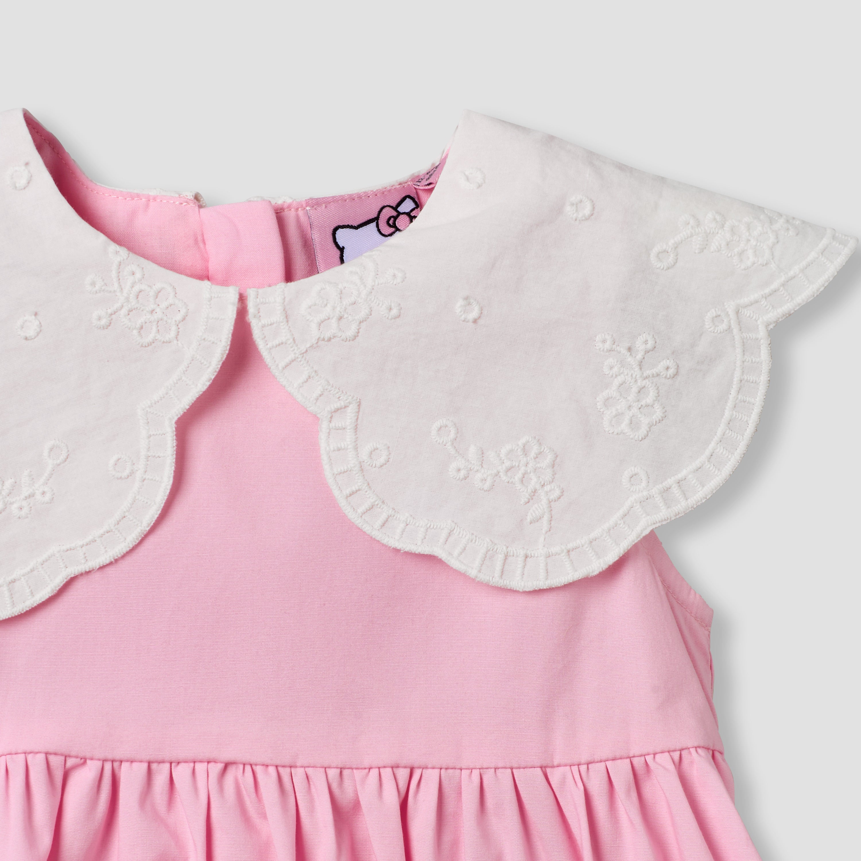 Sanrio Round Neck Sleeveless Dress with Hello Kitty Applique