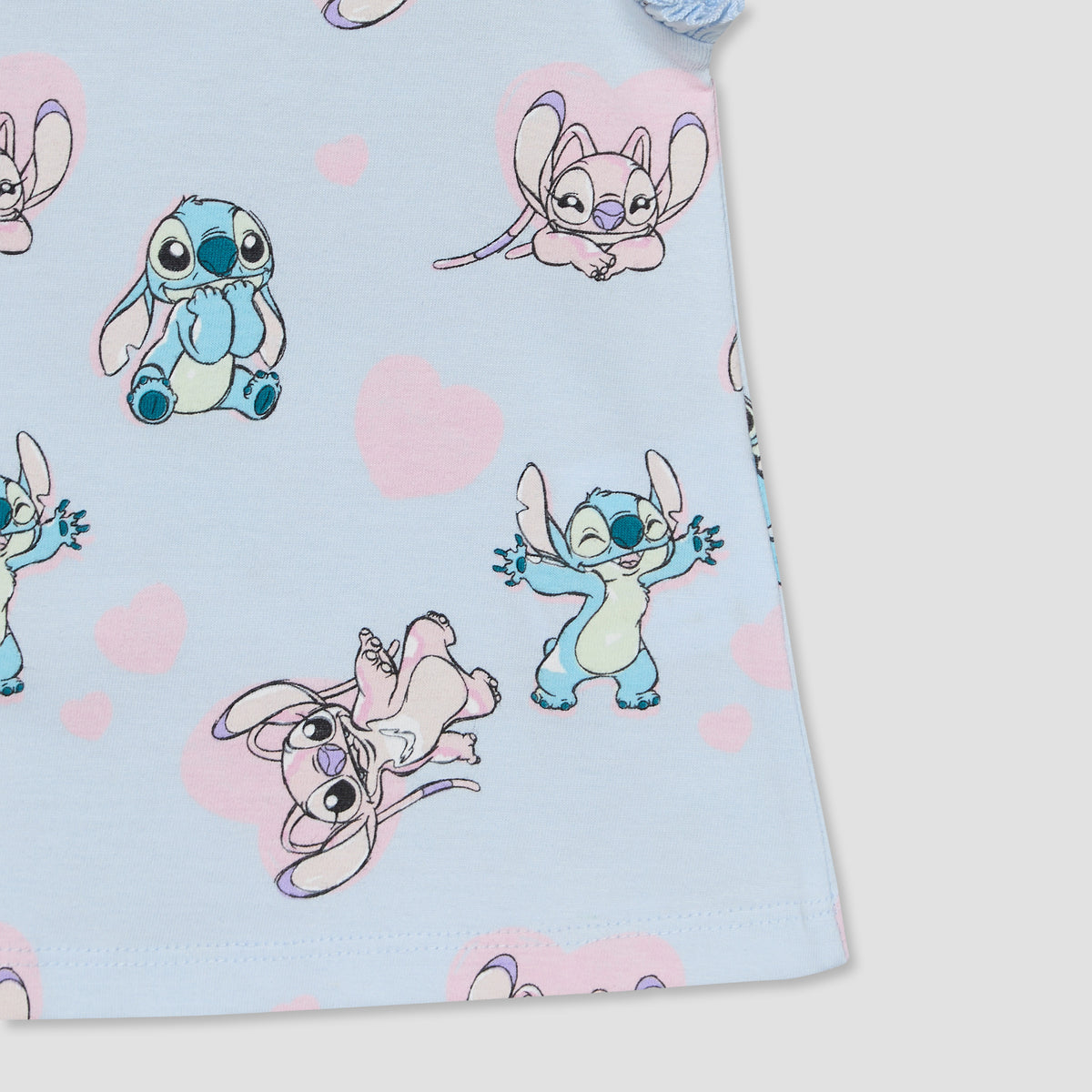 Pack of 2 Disney Crew Neck Short Sleeves T-shirt with Stitch and Angel Print