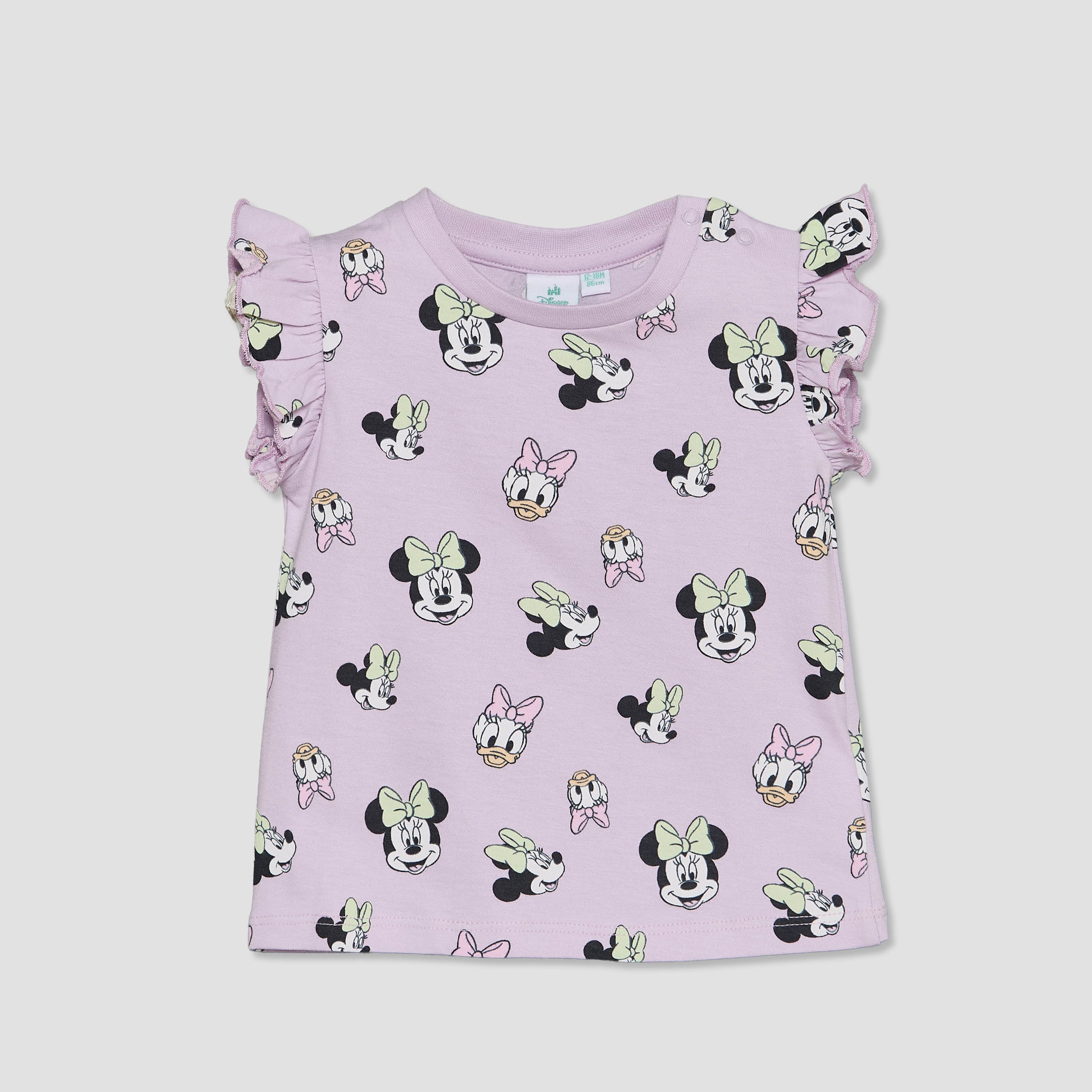 Pack of 2 Disney Crew Neck Short Sleeves T-shirt with Minnie Mouse and Daisy Duck Print