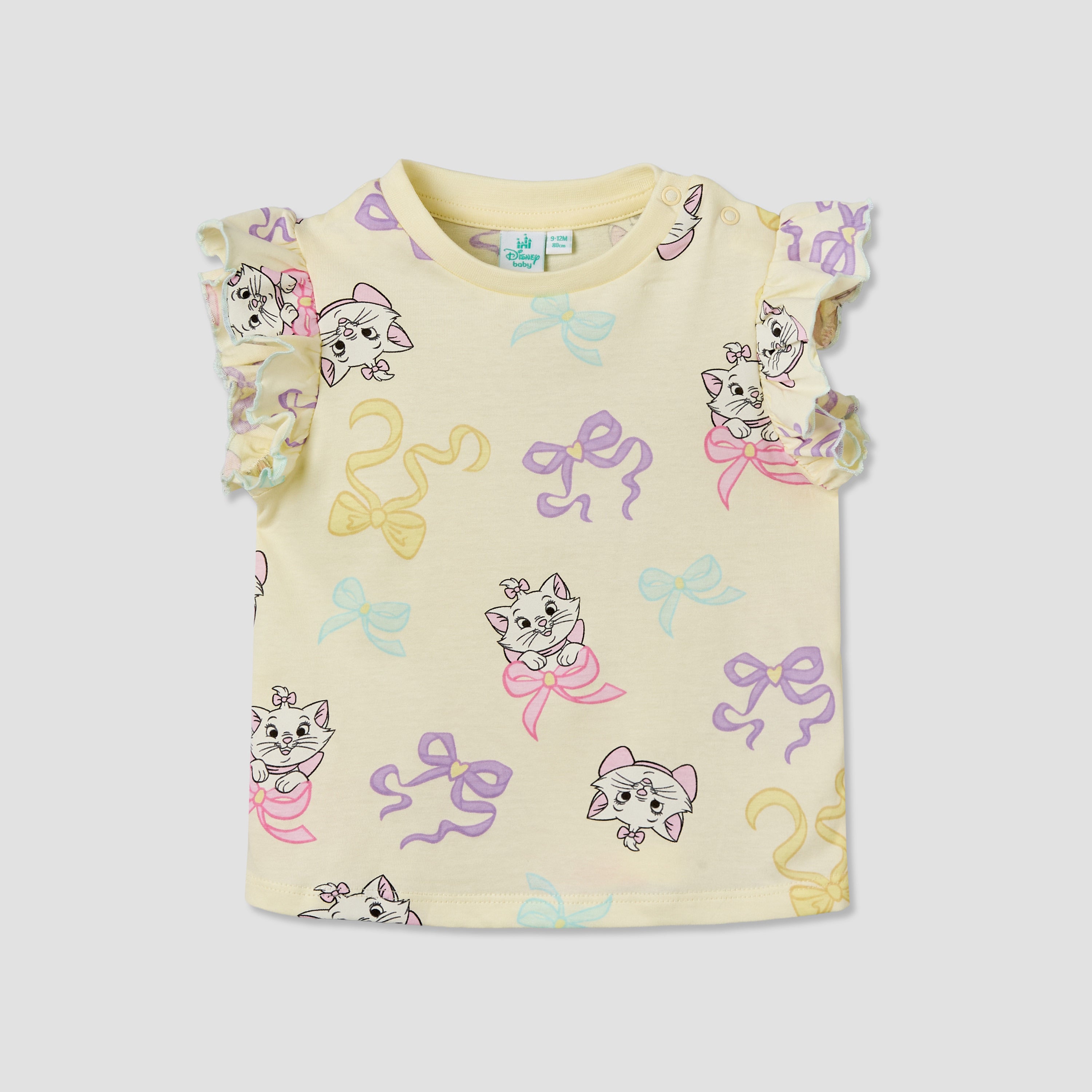 Pack of 2 Disney Round Neck Short Sleeves T-shirt with Marie Print
