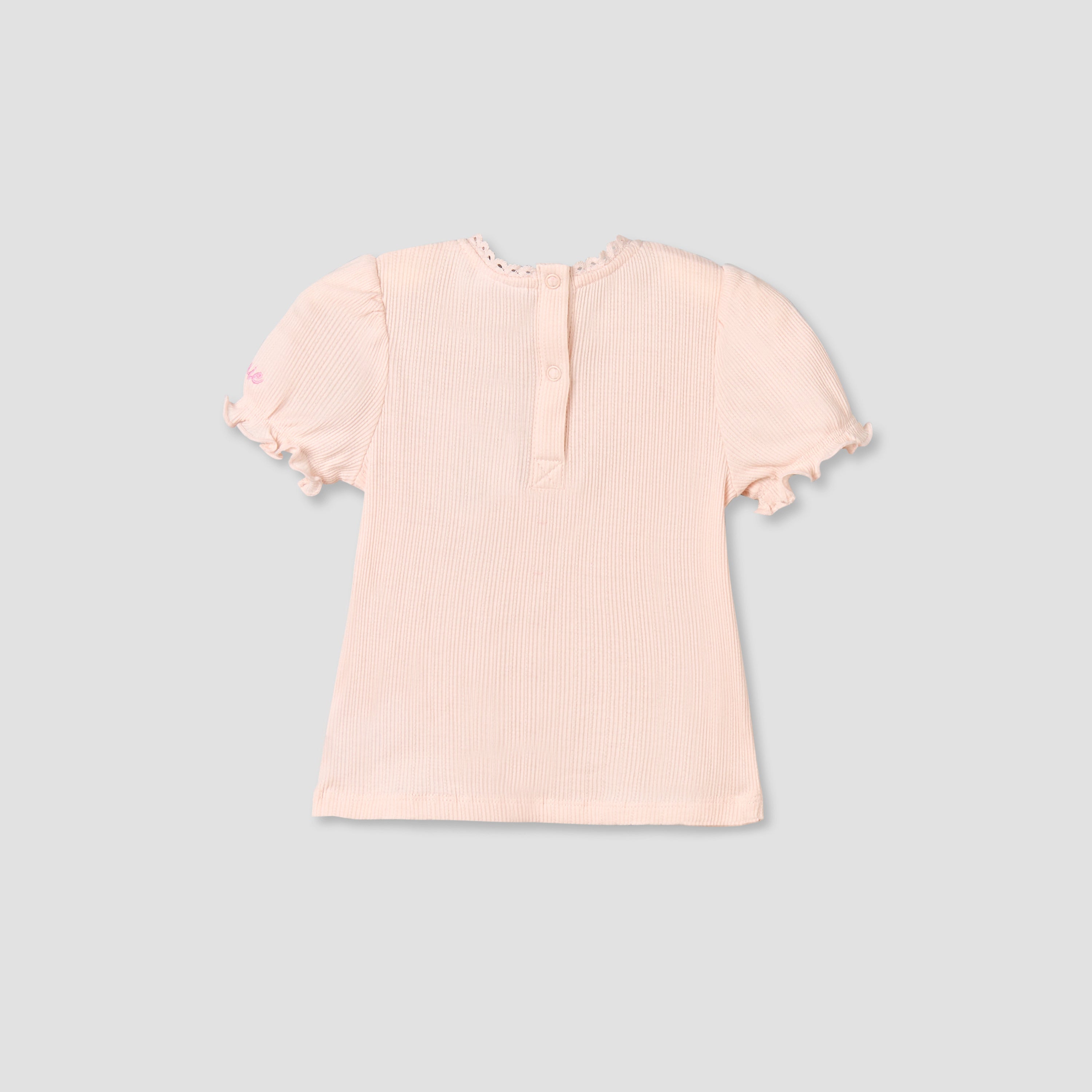 Disney Crew Neck Short Sleeves Top and Denim Pinafore Set with Marie Embroidery
