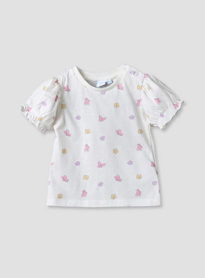 Disney Round Neck Short Sleeves T-shirt and Dungaree Set with Minnie Mouse Print-baby-girls-clothing-setsandcoords-image-4