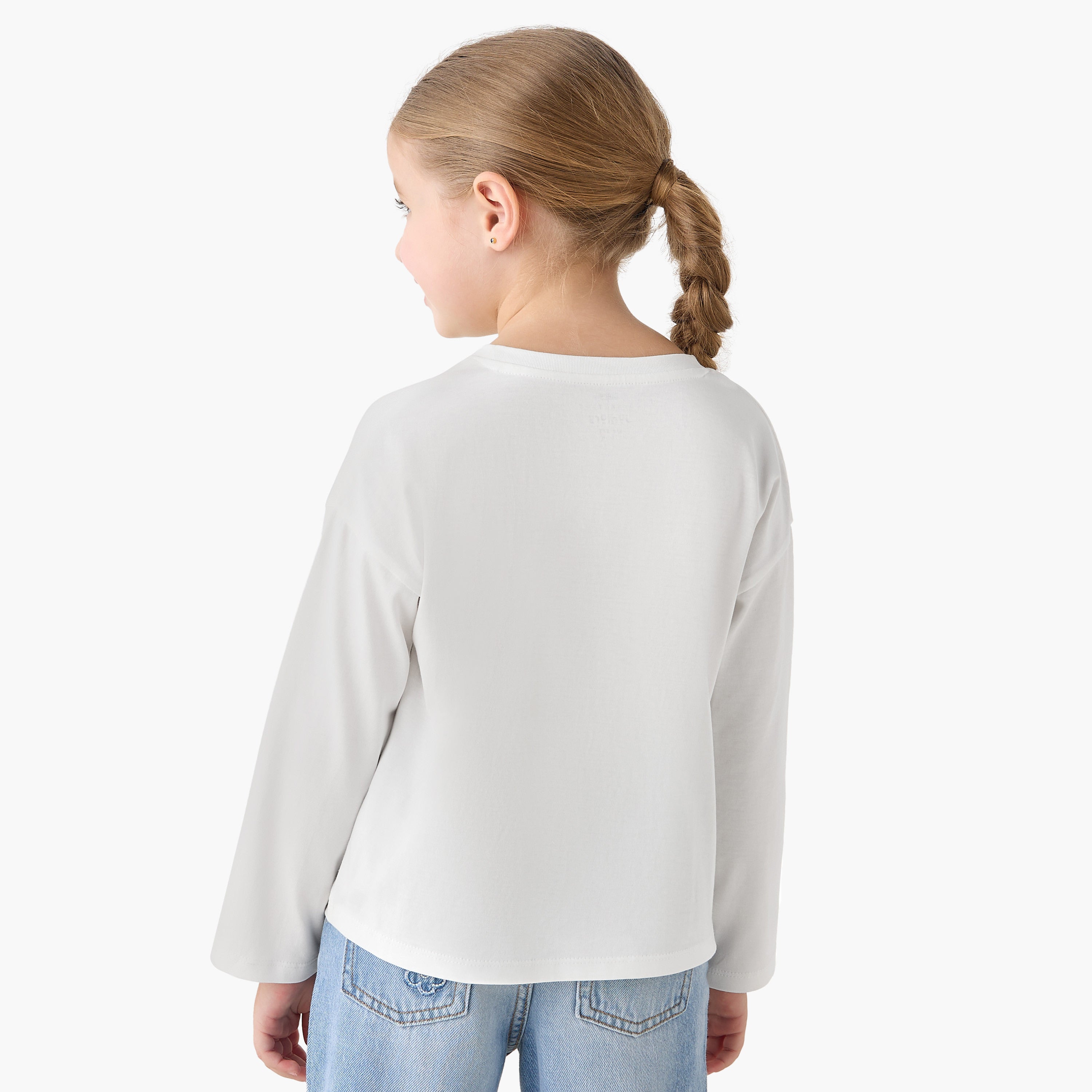 Juniors Crew Neck Long Sleeves T-shirt with Print