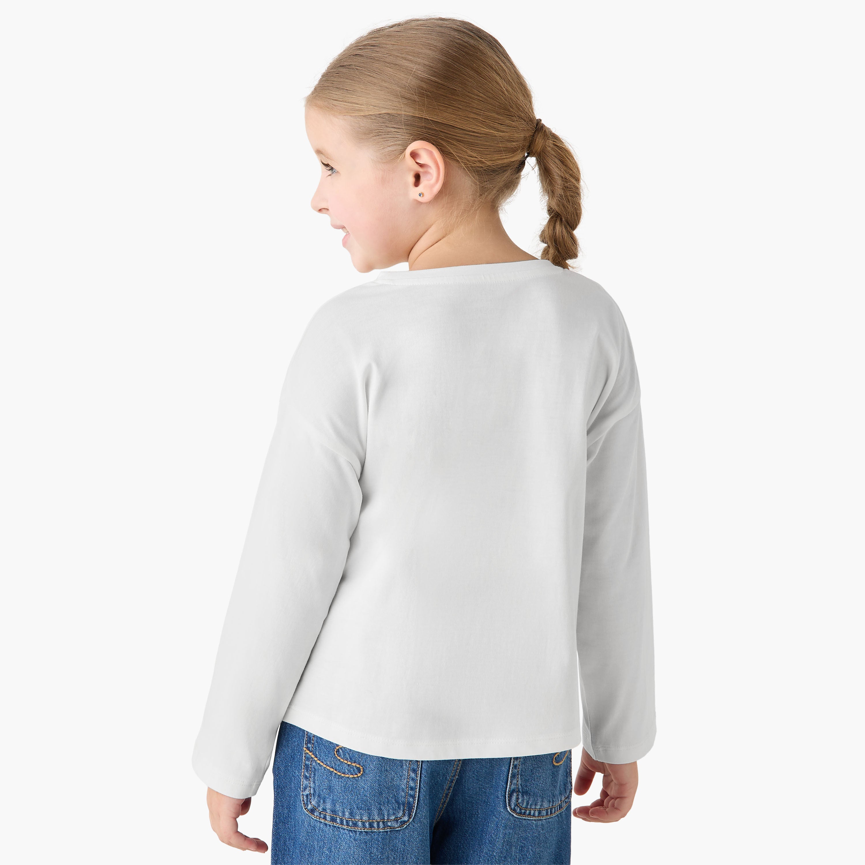 Juniors Crew Neck Long Sleeves T-shirt with Print