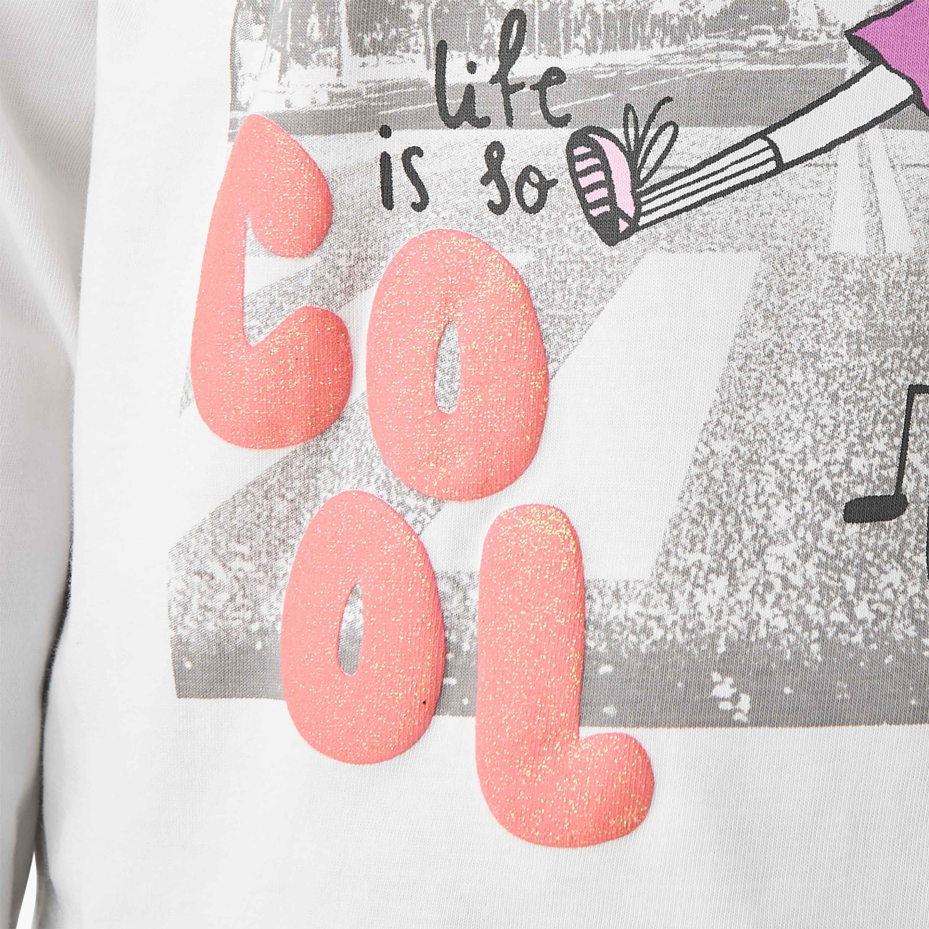 Juniors Crew Neck Long Sleeves T-shirt with Print