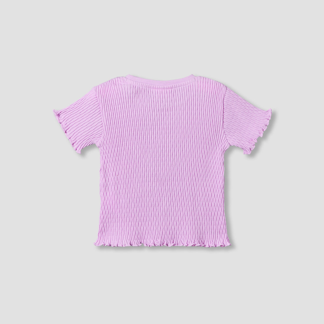 Juniors Crew Neck Short Sleeves T-shirt with Ribbed Design