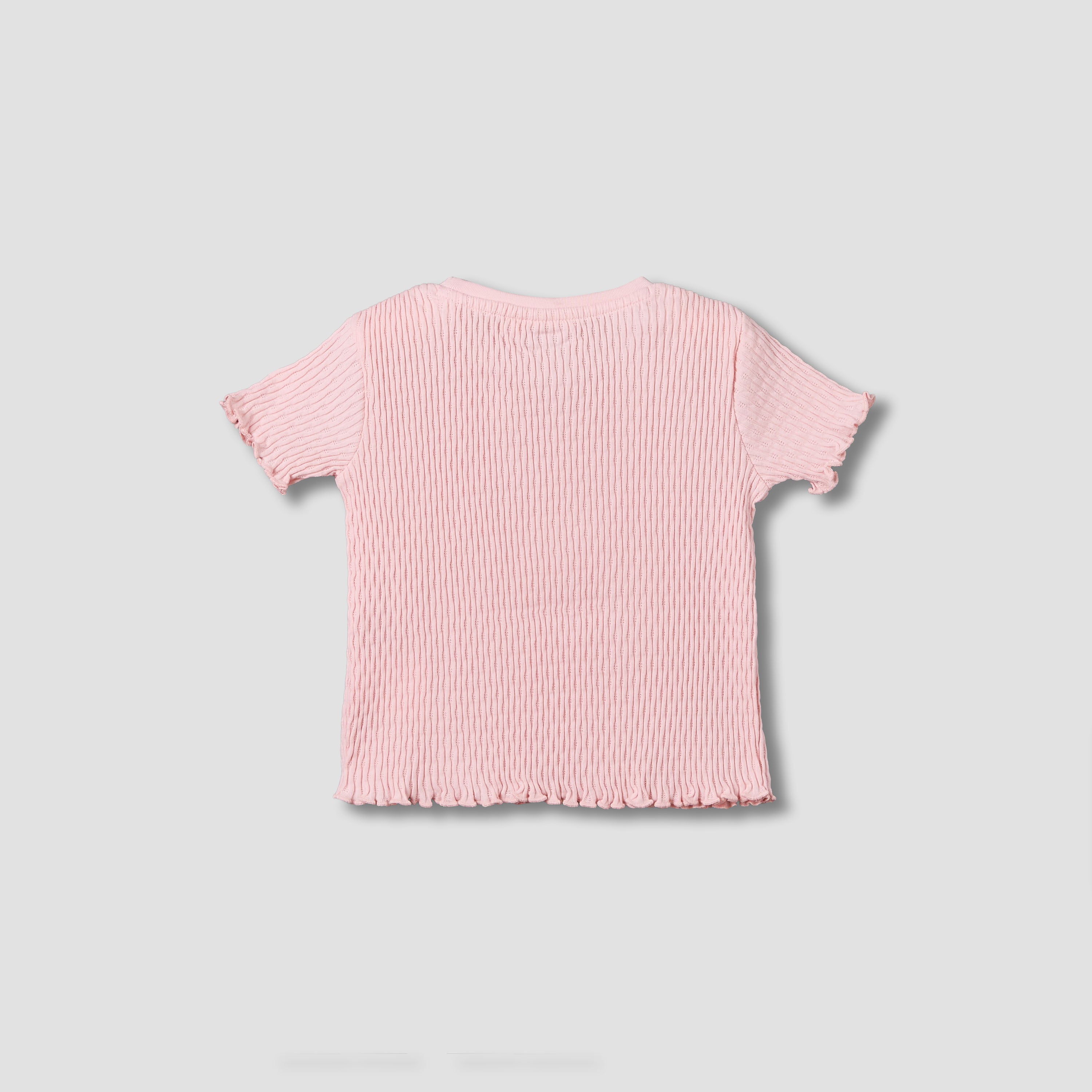 Juniors Crew Neck Short Sleeves T-shirt with Ribbed Design