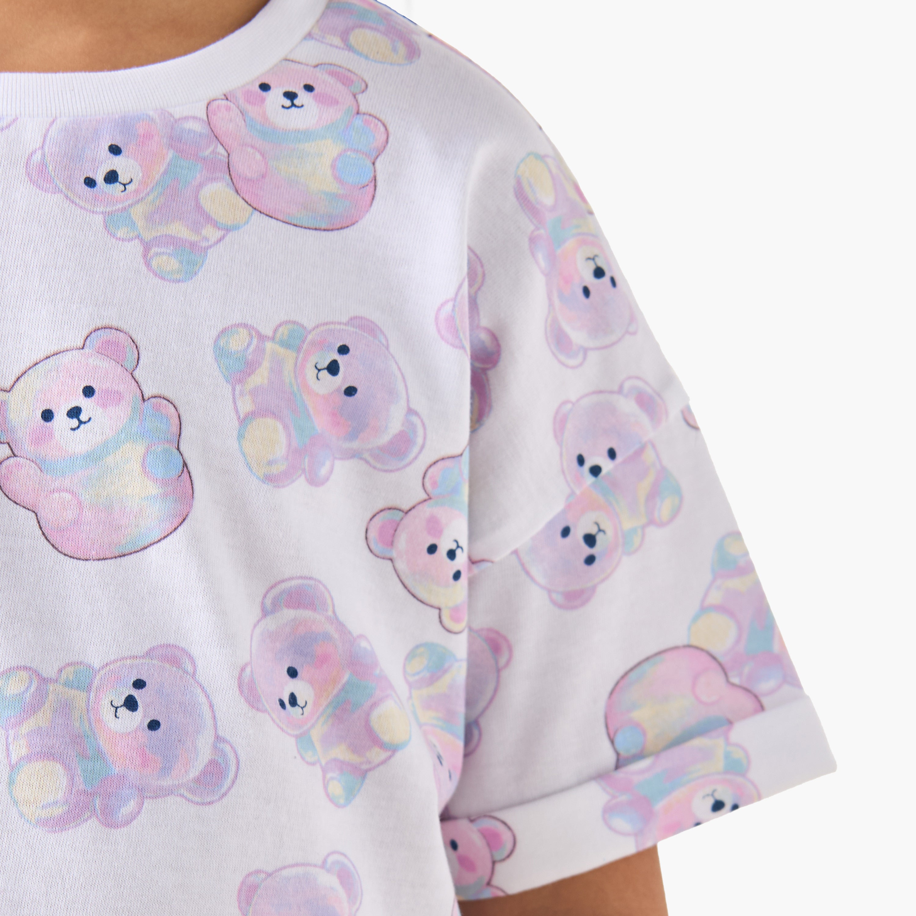 Juniors Crew Neck Short Sleeves T-shirt with Print