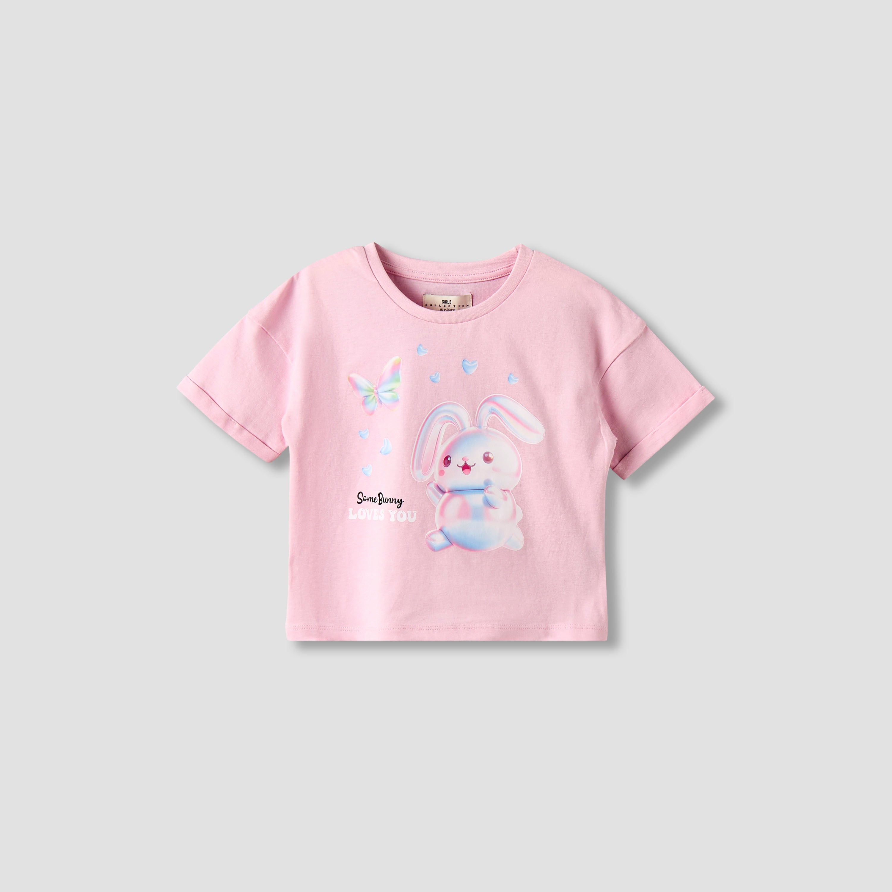 Juniors Crew Neck Short Sleeves T-shirt with Graphic Print