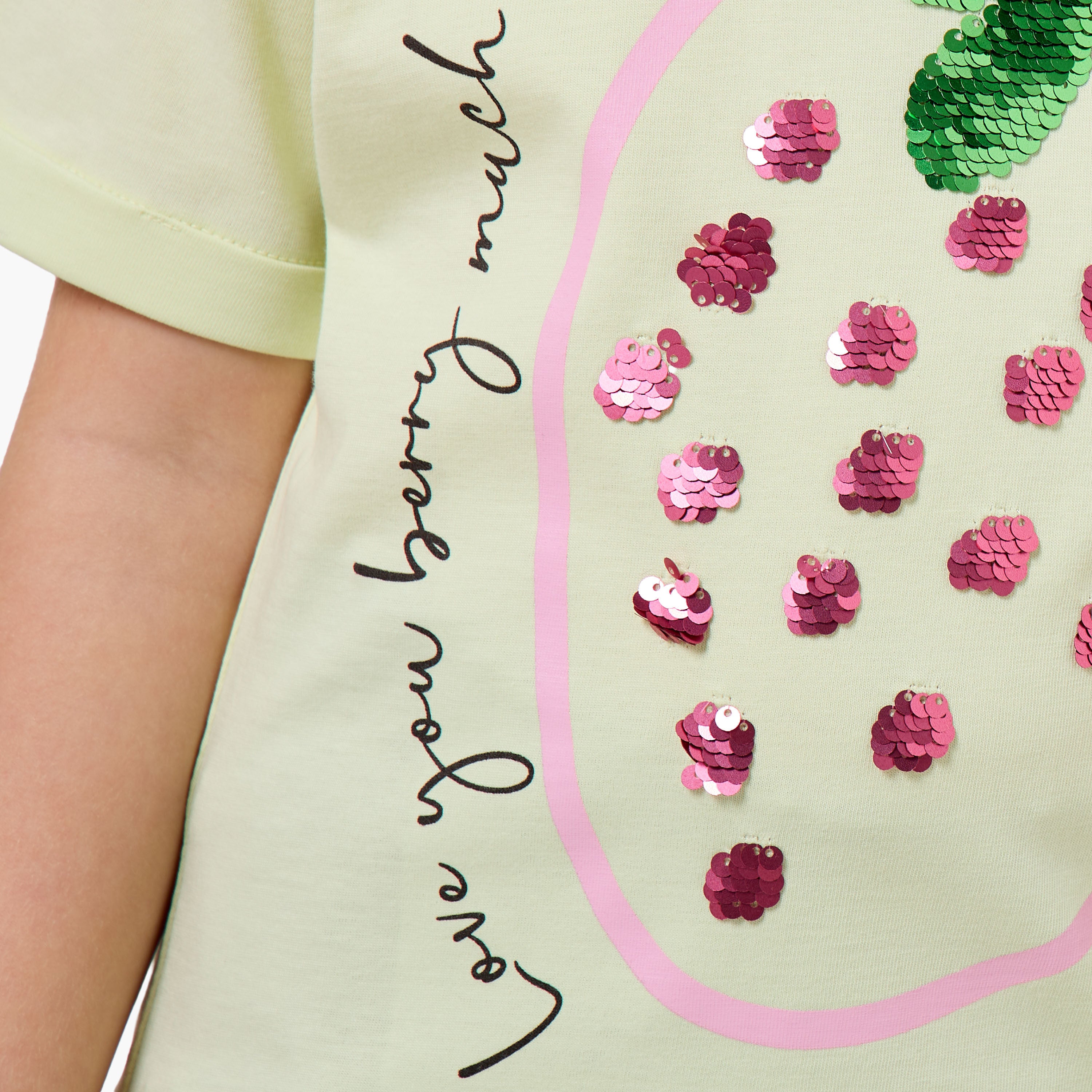 Juniors Round Neck Short Sleeve T-shirt with Embellishment