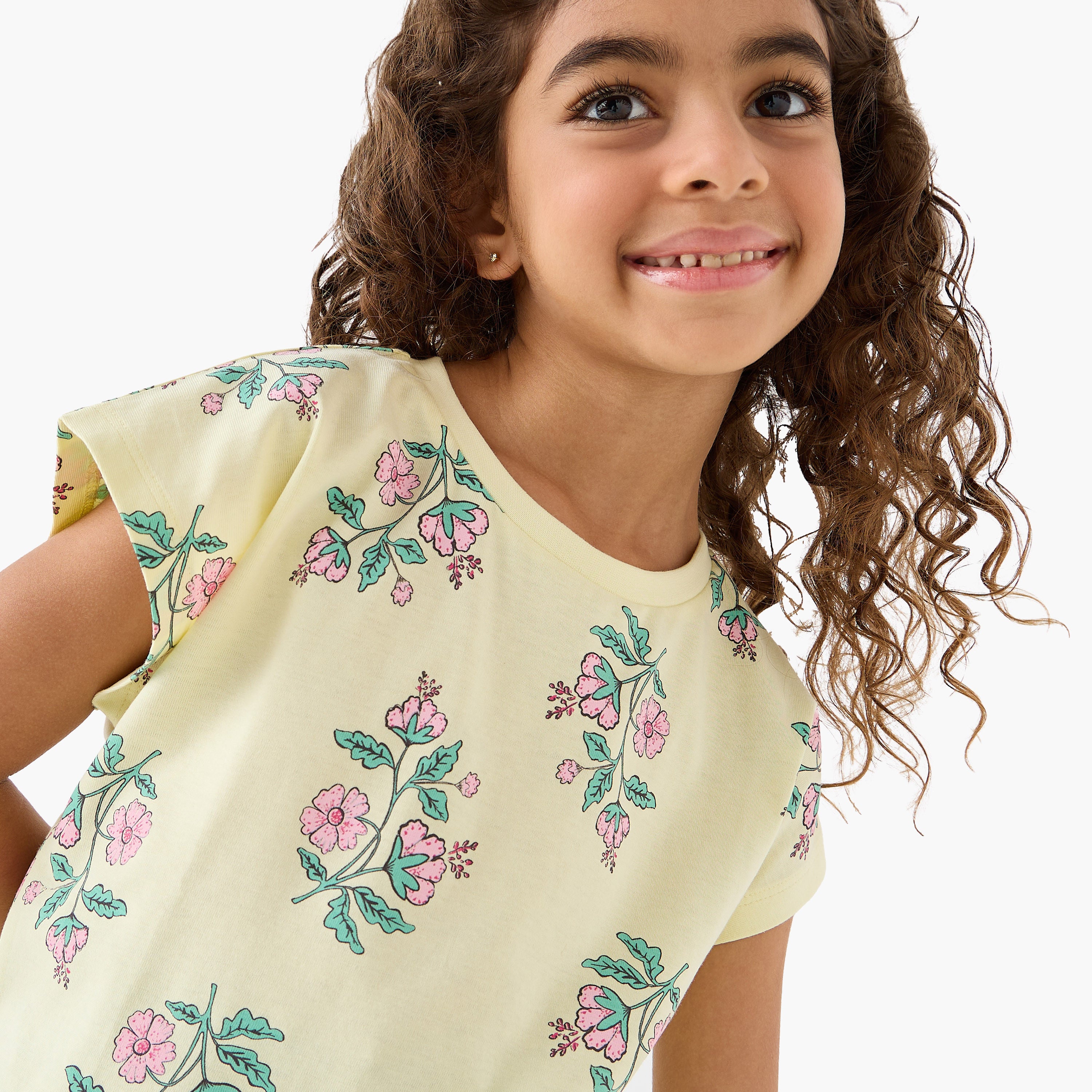 Pack of 2 Juniors Round Neck Short Sleeves T-shirt with Floral Print