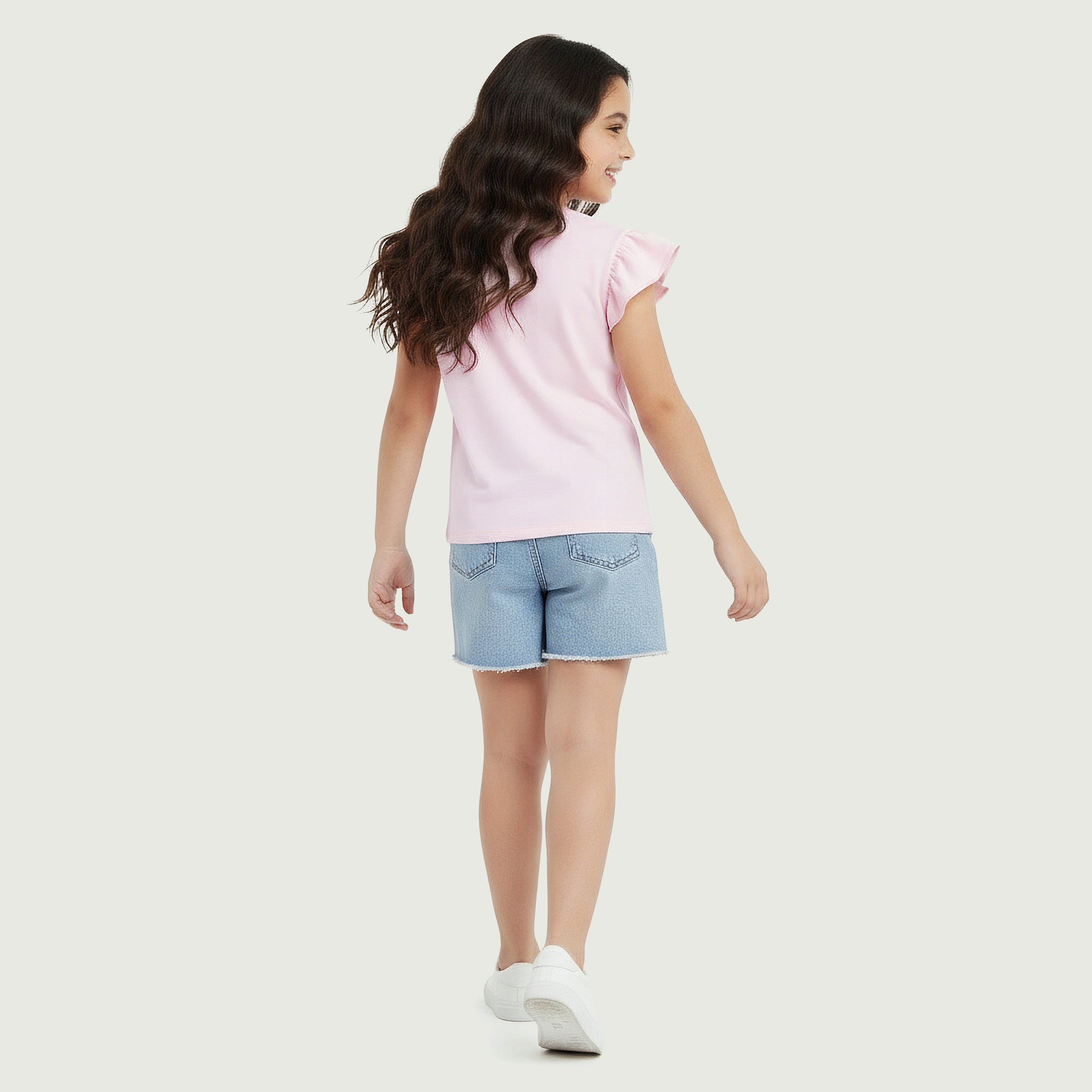 Juniors Crew Neck Short Sleeves T-shirt with Graphic Print