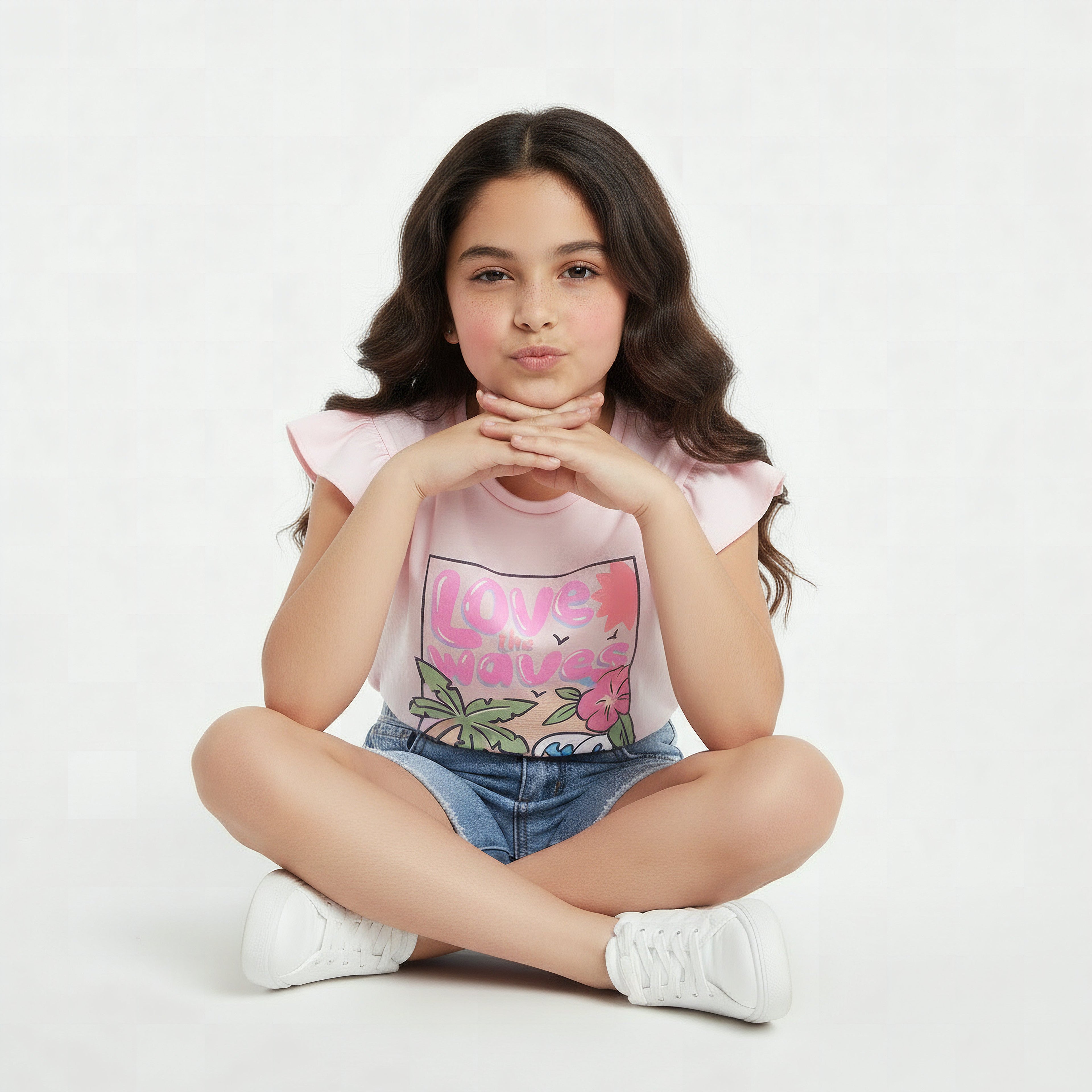 Juniors Crew Neck Short Sleeves T-shirt with Graphic Print