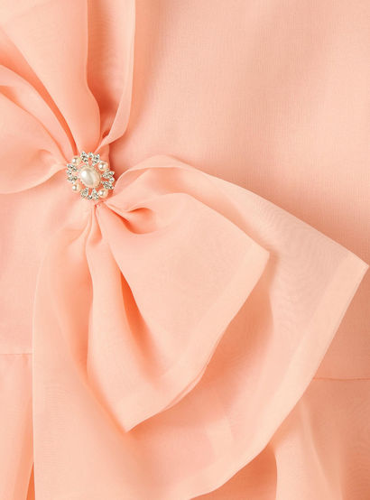 Juniors Round Neck Sleeveless Dress with Bow Accent-girls-clothing-dressesandjumpsuits-image-4