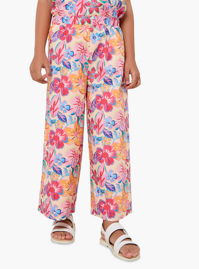 Juniors Square Neck Ruffle Sleeves Top and Pants Set with Floral Print-baby-girls-clothing-setsandcoords-image-3