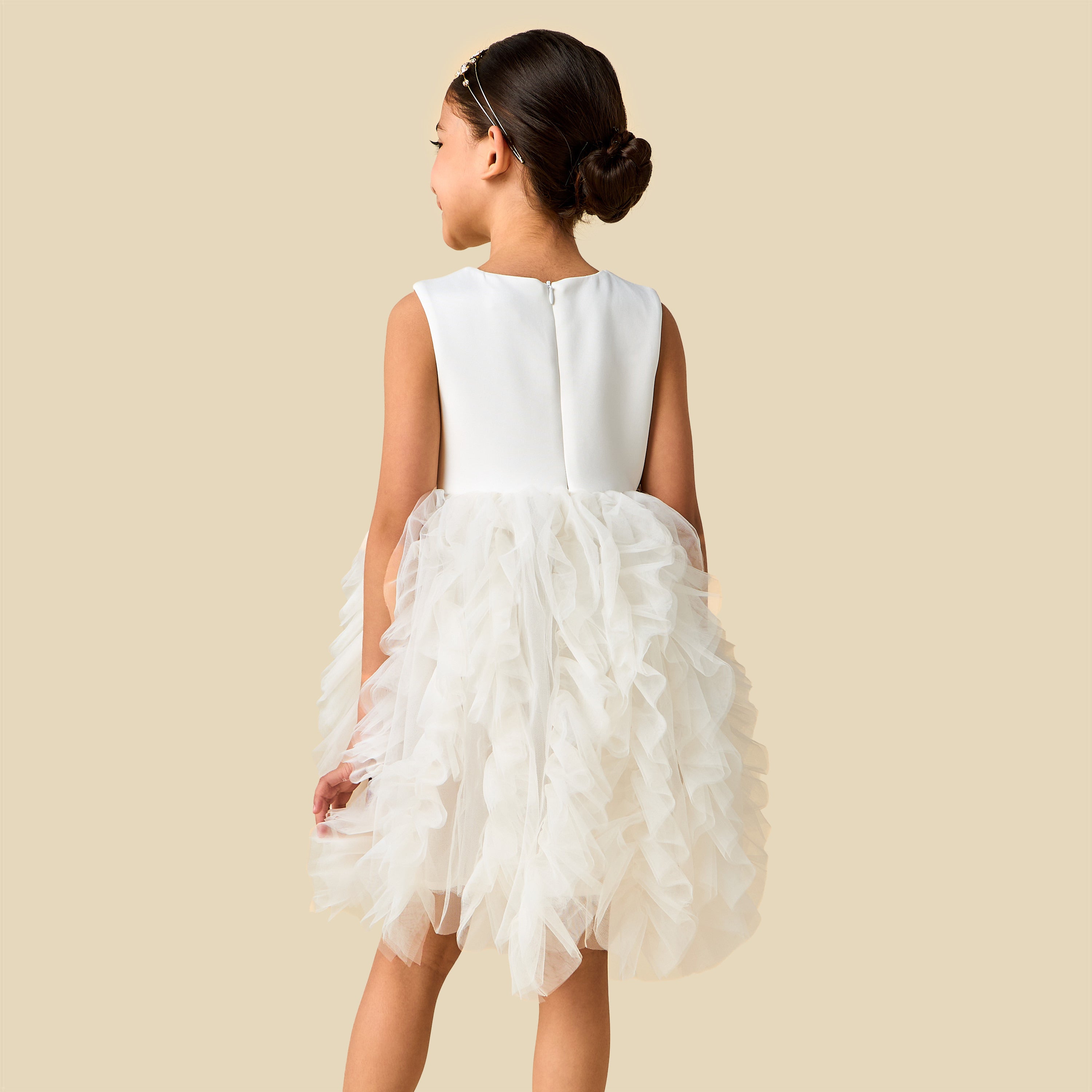 Juniors Round Neck Sleeveless Dress with Peplum Jacket