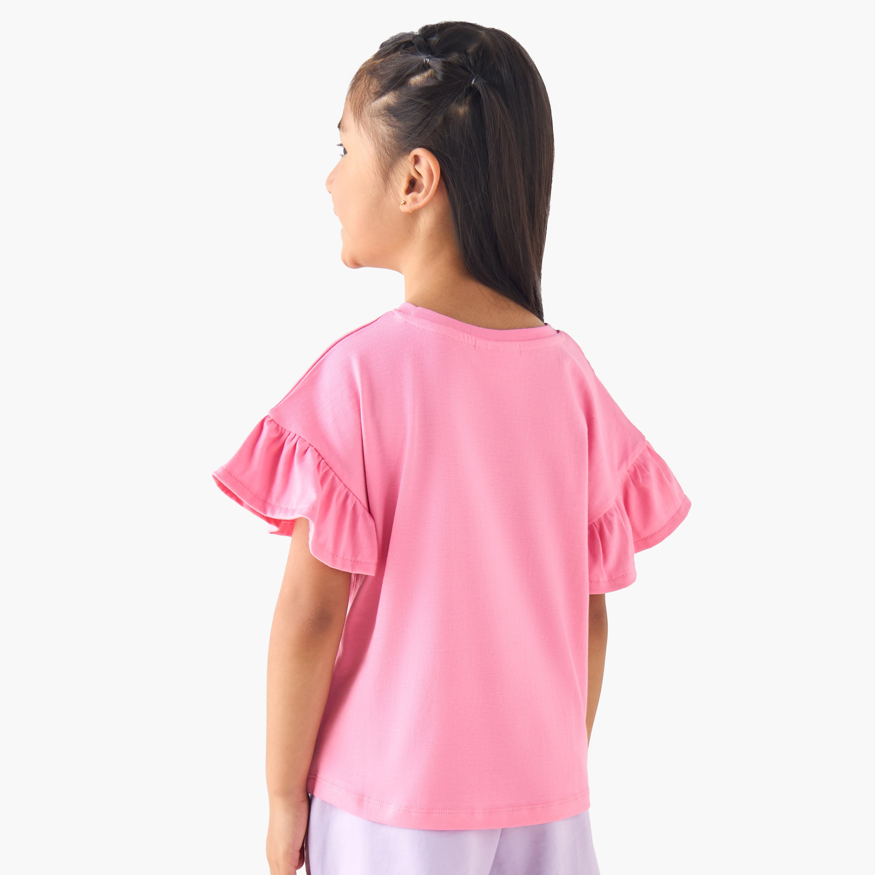 Disney Crew Neck Short Sleeves T-Shirt with Mickey and Minnie Mouse Print