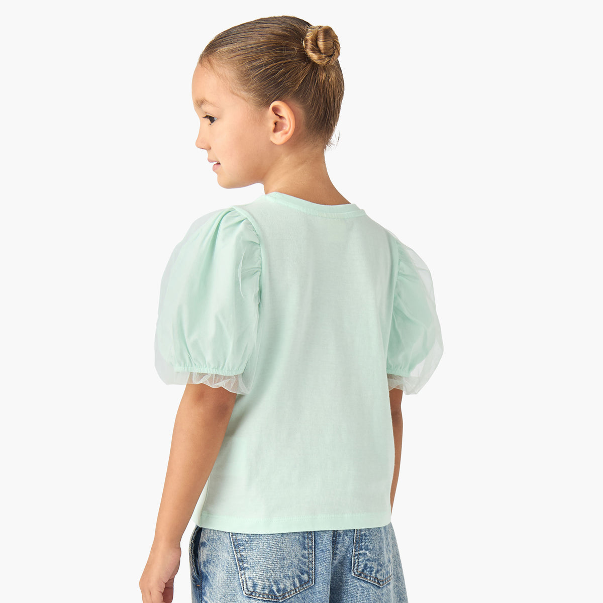 Disney Round Neck Short Sleeve T-shirt with Stitch Print