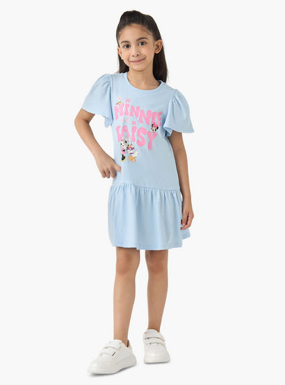 Disney Round Neck Short Sleeves A-line Dress with Minnie and Daisy Print-girls-clothing-dressesandjumpsuits-image-2