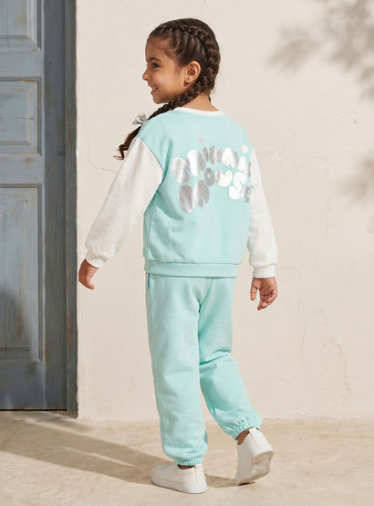 Disney Round Neck Long Sleeves Sweatshirt and Joggers Set with Minnie Mouse Print-baby-girls-clothing-setsandcoords-image-3