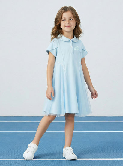 Kappa Collared Short Sleeve Polo Dress with Tulle Overlay-girls-clothing-dressesandjumpsuits-image-1