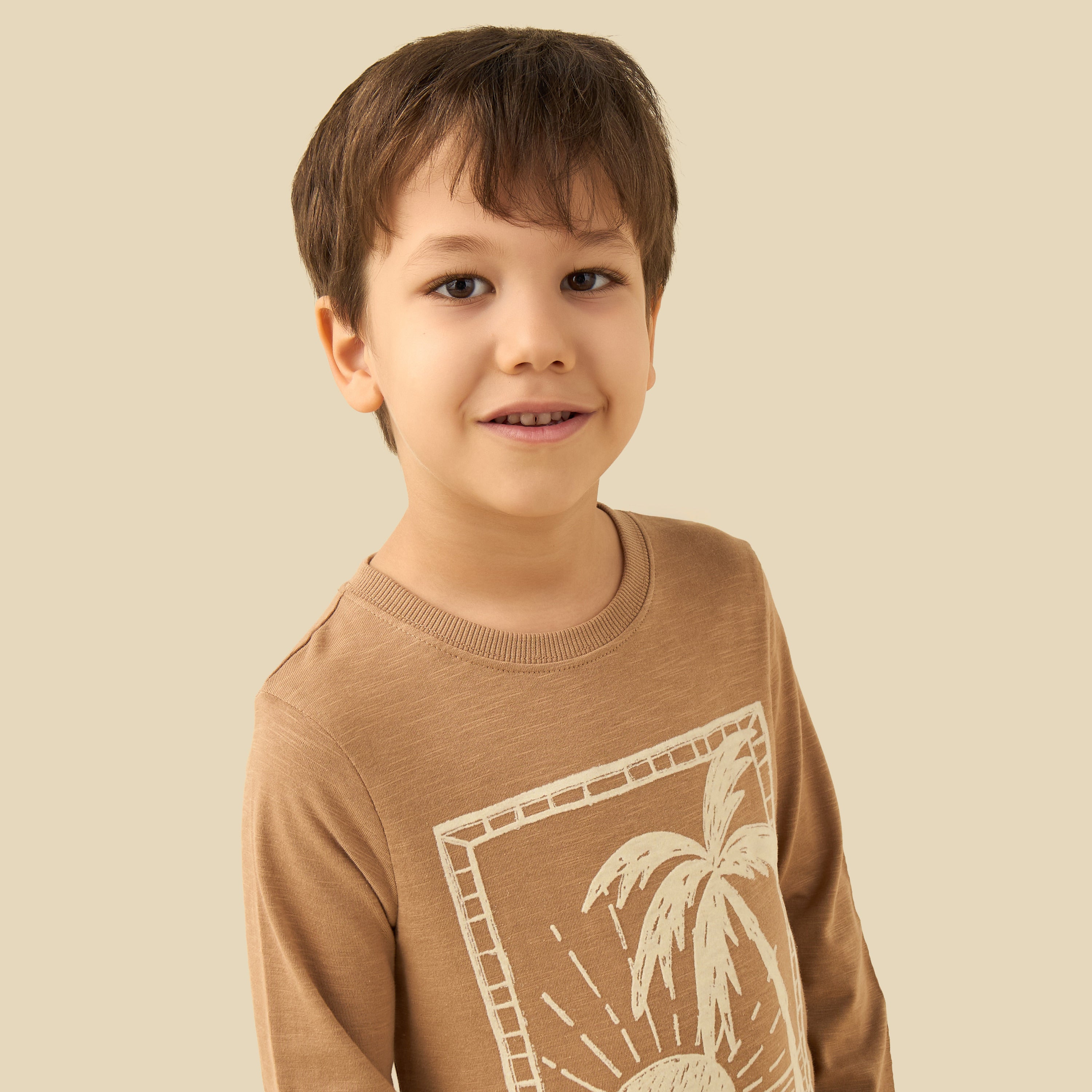 Juniors Cotton Crew Neck Long Sleeve Pyjama Set with Drawstring Closure